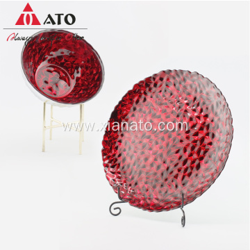 ATO Glass Charge Plate With Plating Red